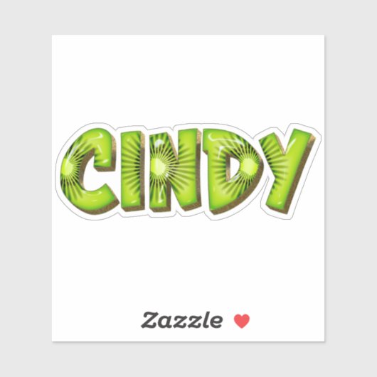 Cindy Name Kiwi Design Aufkleber Sticker (Blatt)