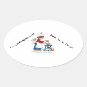 Cindy's Baking Angels Stickers! Ovaler Aufkleber
