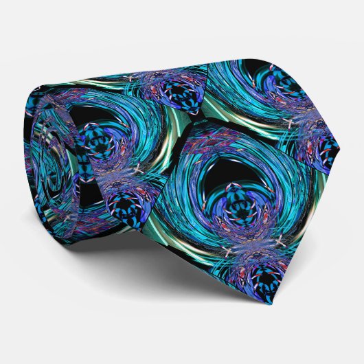 Cine Blue Vortex Neck Tie Krawatte (Gerollt)