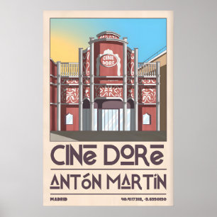 Cine Doré Madrid Poster Grafik Kino Fassade, Rot