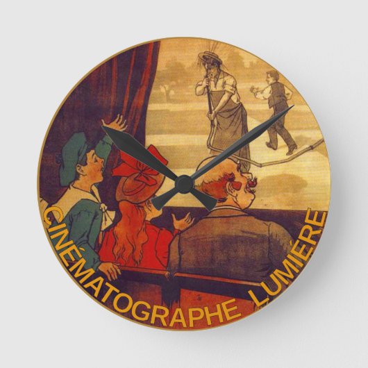 Cinéchromatographe Lumière Wall Clock Runde Wanduhr (Vorderseite)