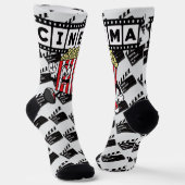 *[CINEMA]* Logo Muster Lite Grau Socken (Gewinkelt)