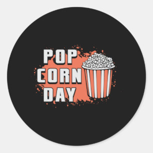 Cinema Movie Popcorn Day Snack Pop Filmgeschenk Id Runder Aufkleber
