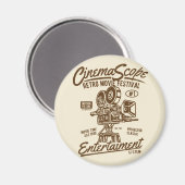 Cinema Scope Classic Retro Hollywood Camera Motion Magnet (Vorderseite/Rückseite)