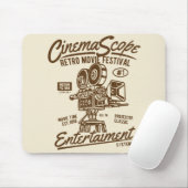 Cinema Scope Classic Retro Hollywood Camera Motion Mousepad (Mit Mouse)