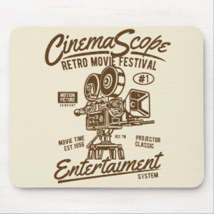 Cinema Scope Classic Retro Hollywood Camera Motion Mousepad