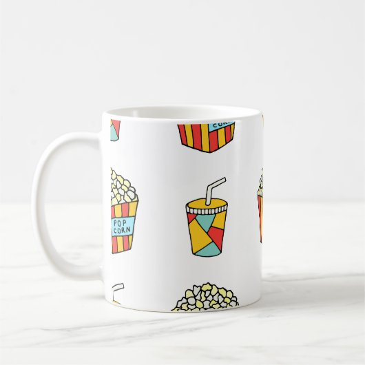 Cinema Snacks: Vintages Doodle-Muster Kaffeetasse (Links)