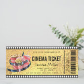 cinema ticket Invitation Einladung (Stehend Vorderseite)