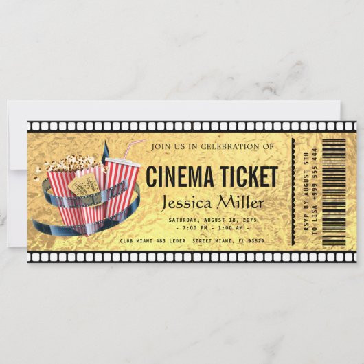 cinema ticket Invitation Einladung (Vorderseite)