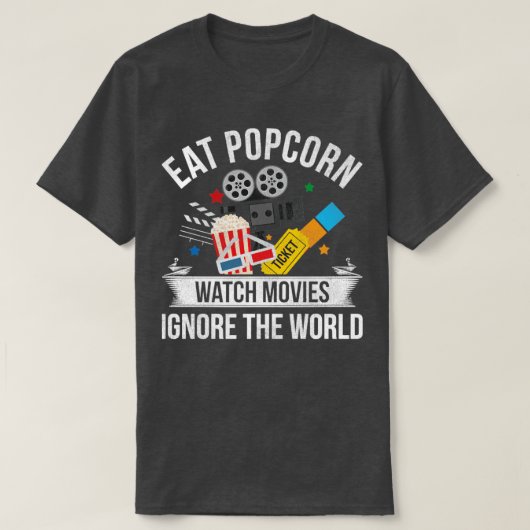 Cinema Ticket Snack Retro Popcorn T-Shirt (Design vorne)