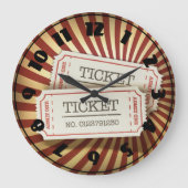 Cinema Tickets Clock Große Wanduhr (Vorderseite)