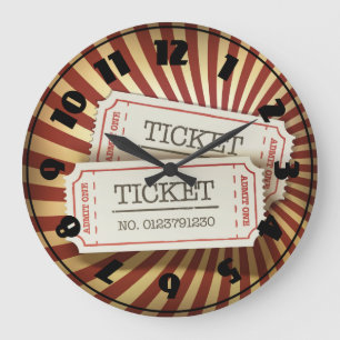 Cinema Tickets Clock Große Wanduhr