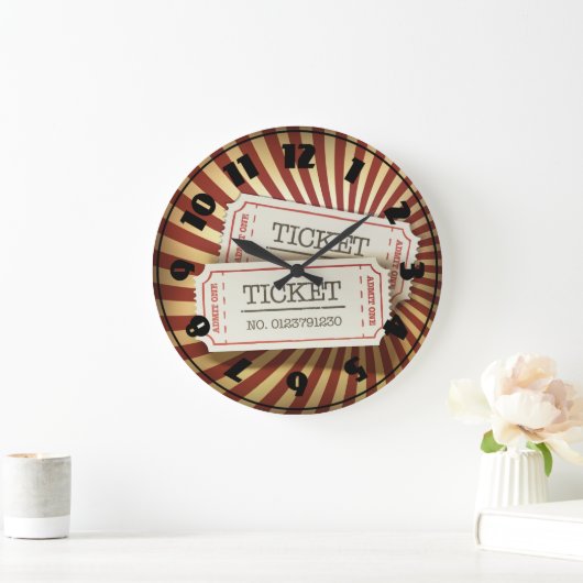 Cinema Tickets Clock Große Wanduhr (Zuhause)
