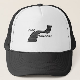 Cinemaniac mit Film-Streifen Truckerkappe