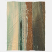Cinematic Beach Seascape Vintage Ocean Waves Fleecedecke (Vorderseite)