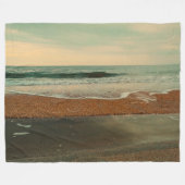 Cinematic Beach Seascape Vintage Ocean Waves Fleecedecke (Vorderseite (Horizontal))