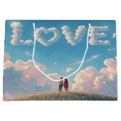 Cinematic "Love" in the Sky & Couple Sunset Scene Große Geschenktüte (Vorderseite)