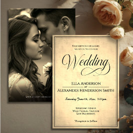 Cinematic Photo Vintage Wedding Invitation  Einladung