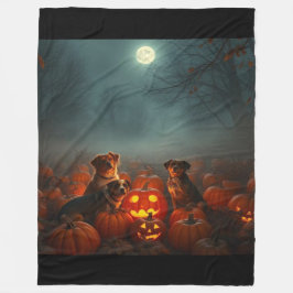 Cinematic Pumpkin Patch Pet Blanket | Fall Magic Fleecedecke