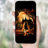 Cinematisches Halloween-Party der Hexe und der Kat Einladung