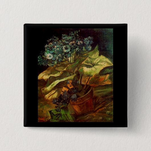 Cineraria in einem Blumentopf, Vincent van Gogh Button (Vorderseite)