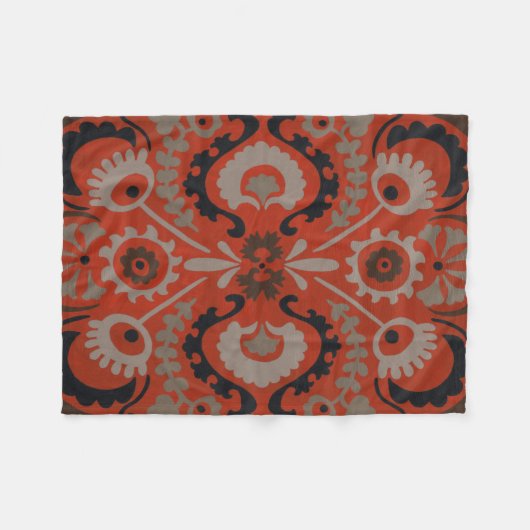 Cinnabar Suzani I Fleecedecke (Vorderseite (Horizontal))