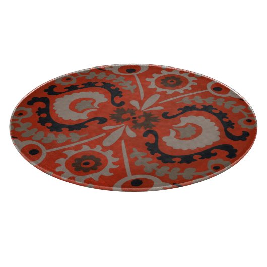 Cinnabar Suzani I Schneidebrett (Ecke)