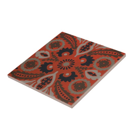 Cinnabar Suzani II Fliese (Seite)