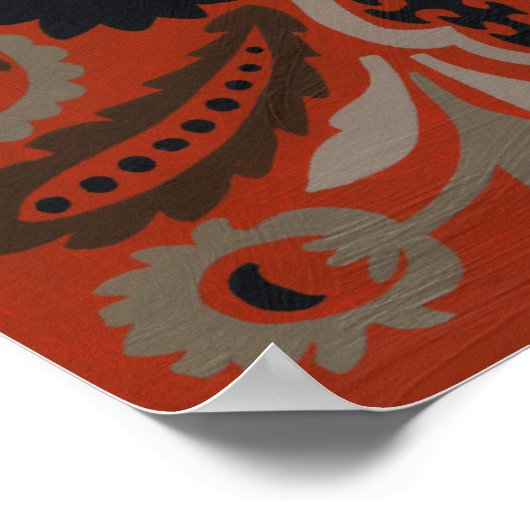 Cinnabar Suzani II Poster (Ecke)