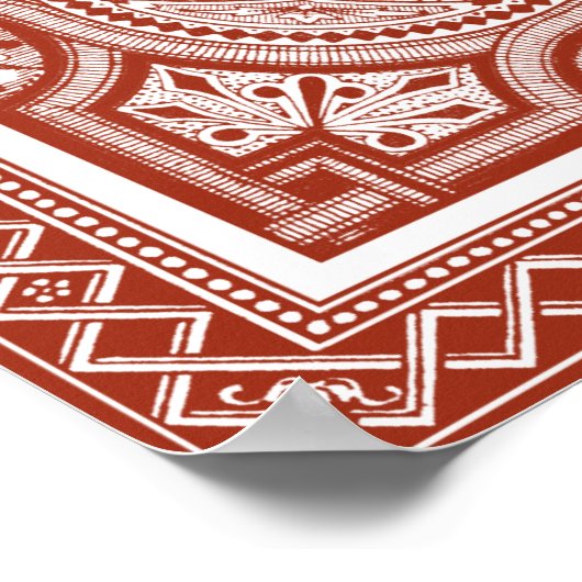 Cinnabar Woodblock IV Poster (Ecke)