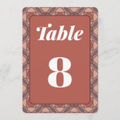 Cinnamon and Marsala Art Deco Wedding Table Number Einladung (Vorderseite)