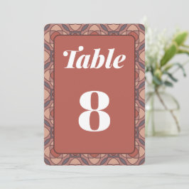 Cinnamon and Marsala Art Deco Wedding Table Number Einladung
