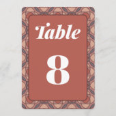 Cinnamon and Marsala Art Deco Wedding Table Number Einladung (Rückseite)