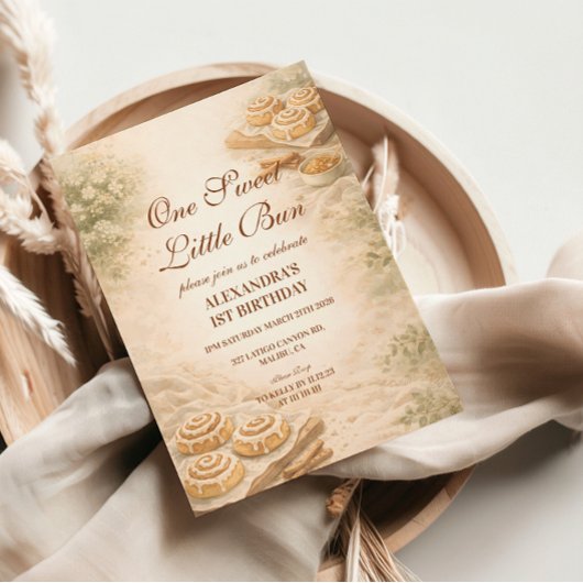 Cinnamon Bakery Little Bun 1. Geburtstag Einladung