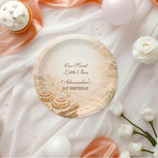 Cinnamon Bakery Little Bun 1st Birthday Pappteller