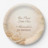 Cinnamon Bakery Little Bun 1st Birthday Pappteller (Vorderseite)