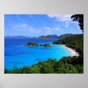 Cinnamon Bay Panorama St. John, USA, V.I. 24 x 18 Poster