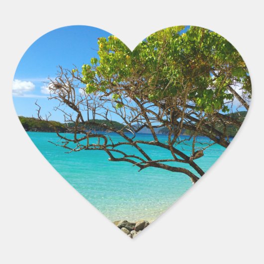 Cinnamon Bay St. John Heart Sticker (Vorderseite)