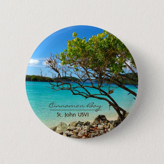 Cinnamon Bay St. John USVI Tropical Button Button (Vorderseite)