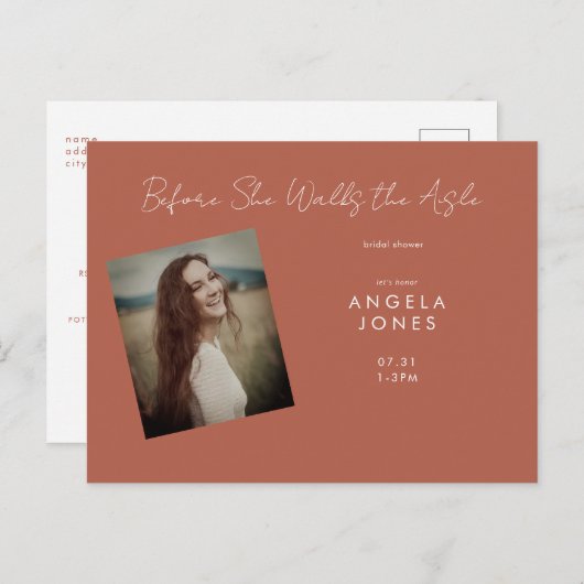 Cinnamon bevor sie Foto Brautparty geht Postkarte (Vorne/Hinten)