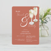 Cinnamon Bridal Brunch & Bubbly Dusche Einladung (Stehend Vorderseite)
