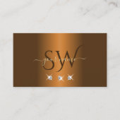 Cinnamon Brown Sparkle Jewels Monogram Visitenkarte (Vorderseite)
