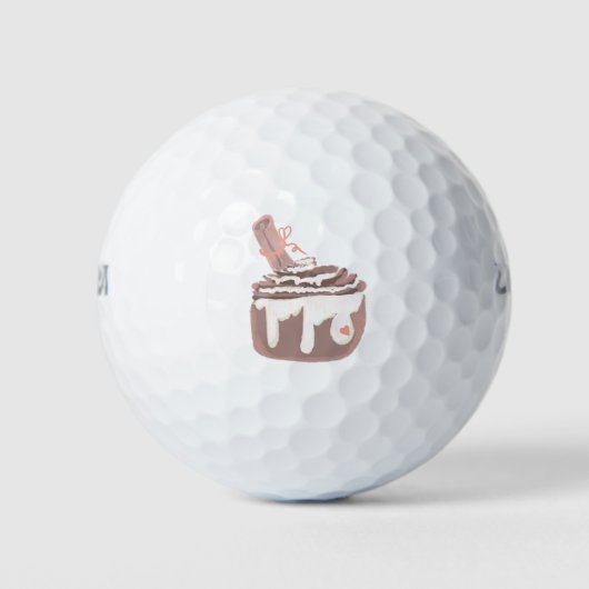 Cinnamon Bun Dessert Hand Drawn Art Golfball (Vorderseite)
