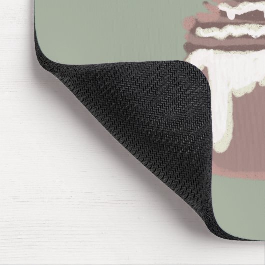 Cinnamon Bun Dessert Hand Drawn Art Mousepad (Ecke)