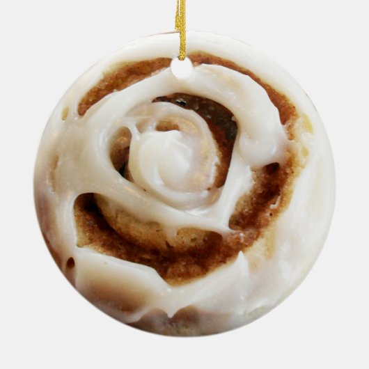 Cinnamon Bun mit Icing Keramik Ornament (Hinten)