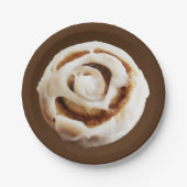 Cinnamon Bun mit Icing Pappteller (Vorderseite)