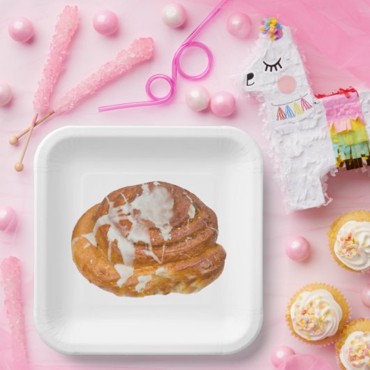 Cinnamon Bun Roll Model Pappteller (Party)