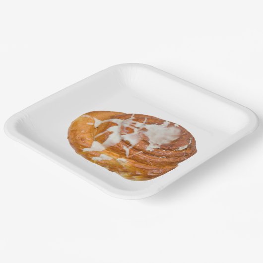 Cinnamon Bun Roll Model Pappteller (Gewinkelt)