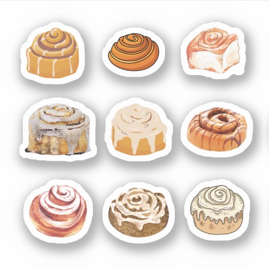Cinnamon Bun Stickers Aufkleber (Vorderseite)