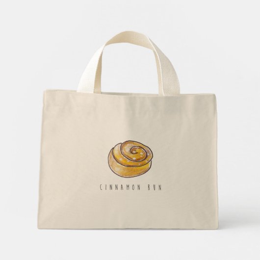 Cinnamon Bun swedish Kanelbulle Funny Mini Stoffbeutel (Rückseite)
